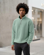 Zumieze - Lomel | Waffle-Knit Zip-Neck Sweater Men