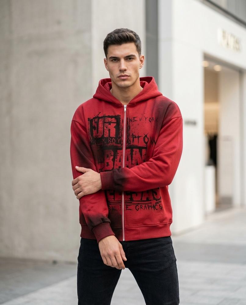 Zumieze - Elral | Printed Zip-Up Hoodie Men