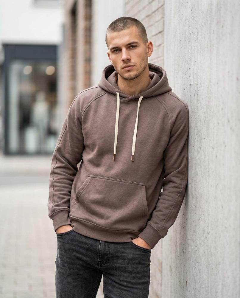 Zumieze - Viven | Raglan Sleeve Topstitched Hoodie Men