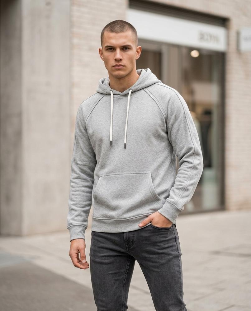 Zumieze - Viven | Raglan Sleeve Topstitched Hoodie Men