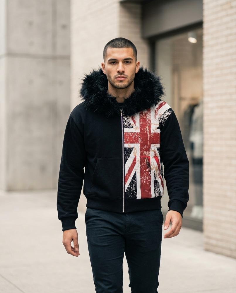 Zumieze - Karel | Zip-Up Fur-Trimmed Hoodie Men