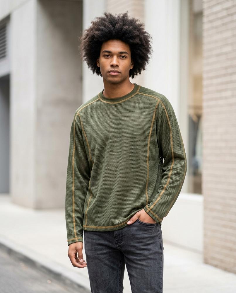 Zumieze - Viser | Textured Contrast-Stitched Sweater Men
