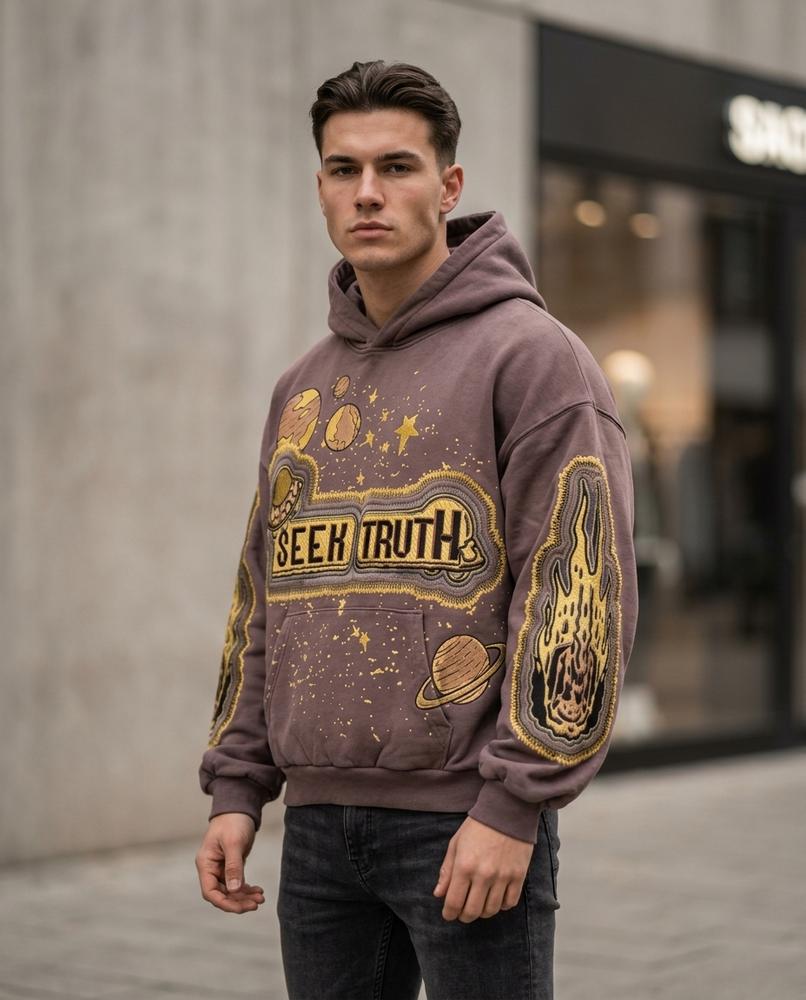 Zumieze - Lanav | Oversized Embroidered Hoodie Men
