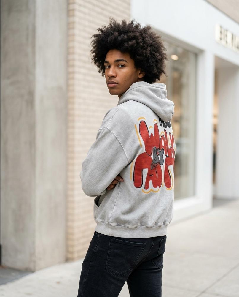 Zumieze - Kehal | Printed Washed Hoodie Men
