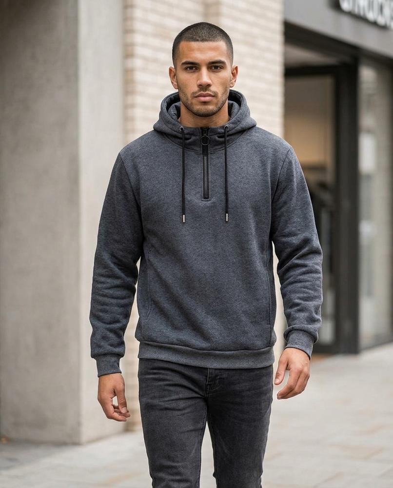 Zumieze - Varev | Half-Zip Slim-Fit Hoodie Men