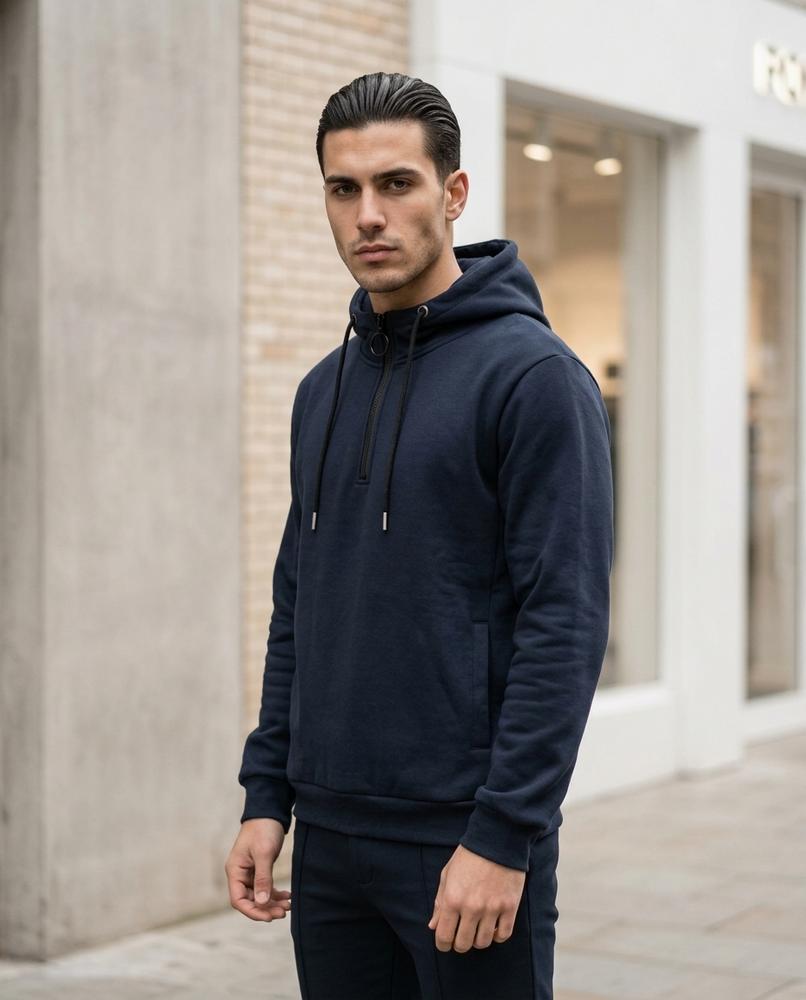Zumieze - Varev | Half-Zip Slim-Fit Hoodie Men