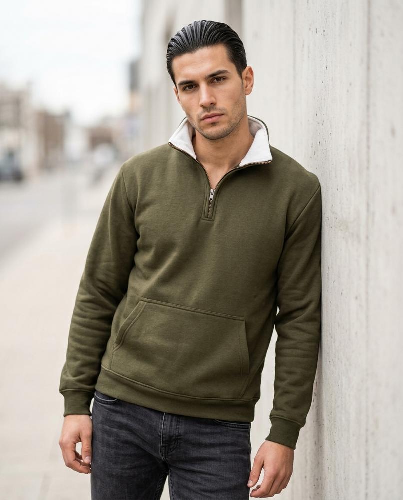 Zumieze - Zalen | Half-Zip Lined Collar Sweatshirt Men