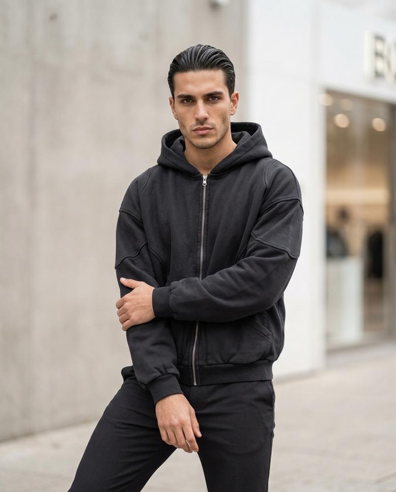 Zumieze - Vamer | Zipped Washed Hoodie Men