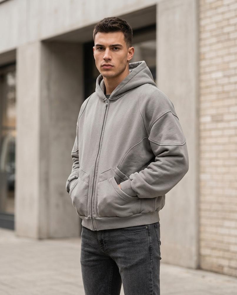 Zumieze - Vamer | Zipped Washed Hoodie Men