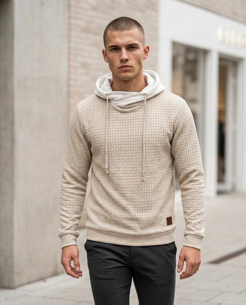 Zumieze - Elsol | Textured Cowl-Neck Hoodie Men