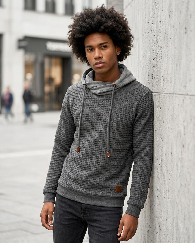 Zumieze - Elsol | Textured Cowl-Neck Hoodie Men