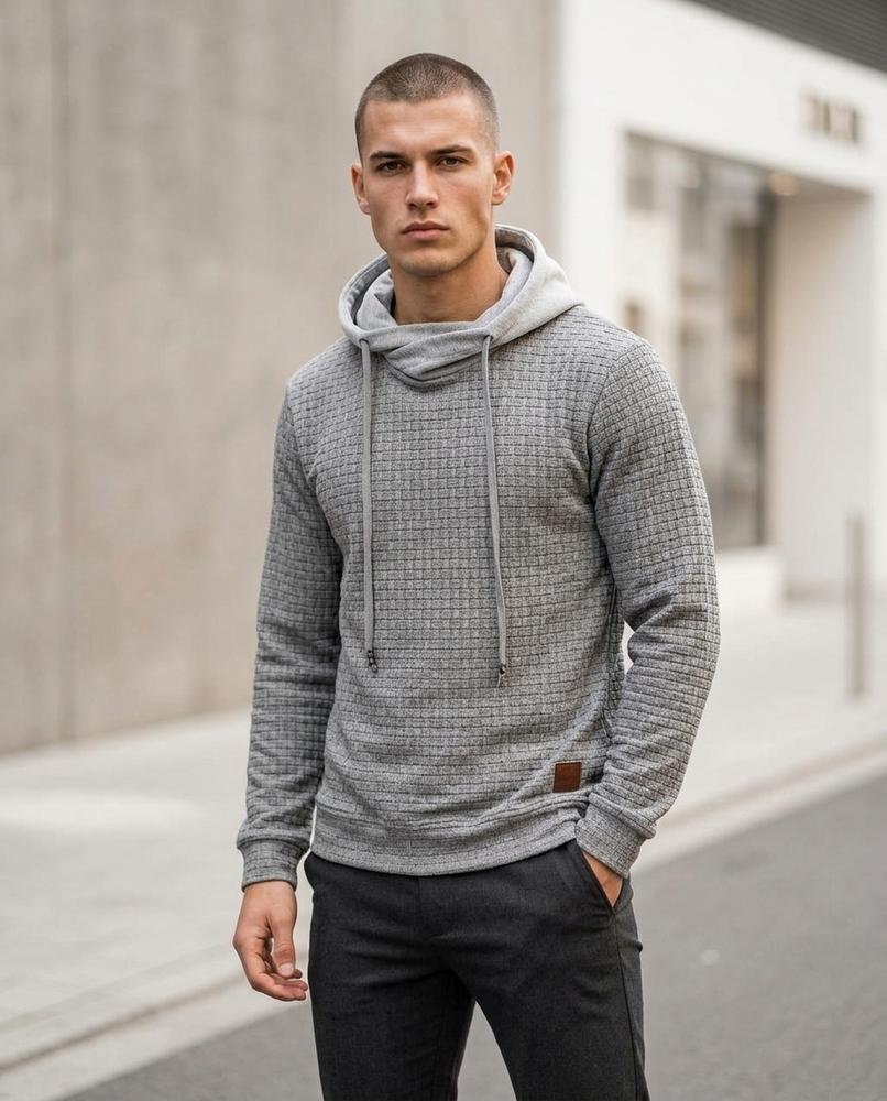 Zumieze - Elsol | Textured Cowl-Neck Hoodie Men