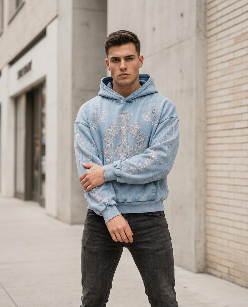 Zumieze - Loral | Washed Embellished Hoodie Unisex