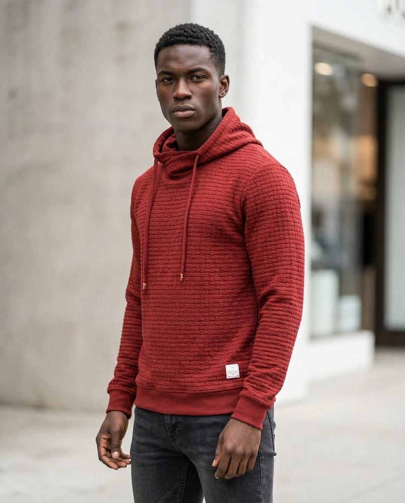 Zumieze - Elsol | Textured Cowl-Neck Hoodie Men