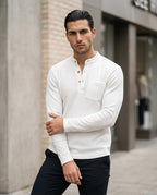 Zumieze - Alnal | Waffle-Knit Band-Collar Shirt Men