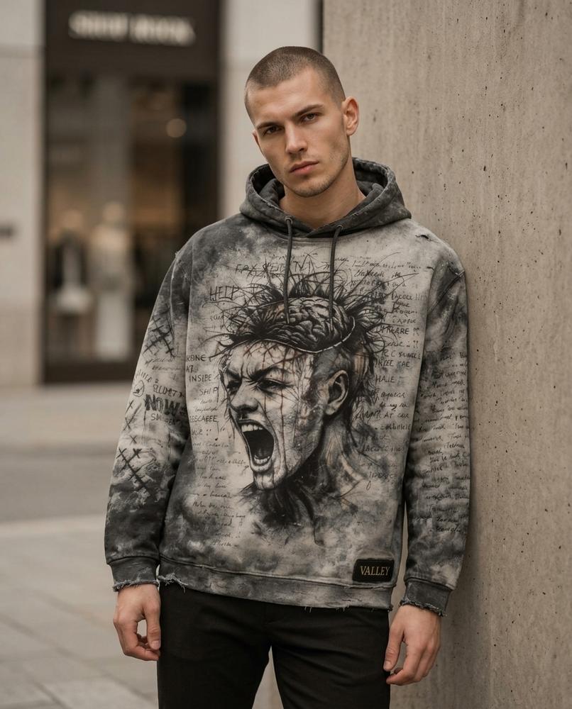 Zumieze - Altir | Washed Printed Hoodie Men