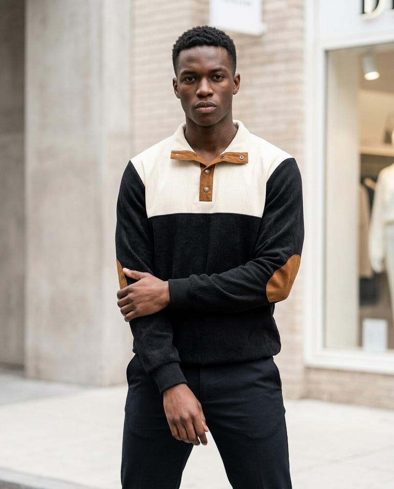 Zumieze - Allev | Color-Block Ribbed Sweater Men