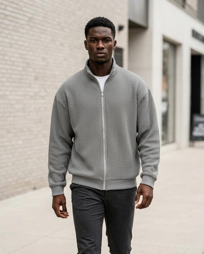 Zumieze - Sedan | Waffle-Knit Zip-Up Jacket Men