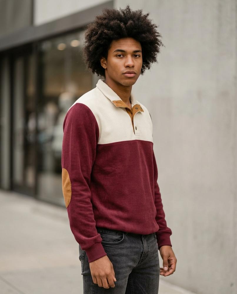 Zumieze - Allev | Color-Block Ribbed Sweater Men
