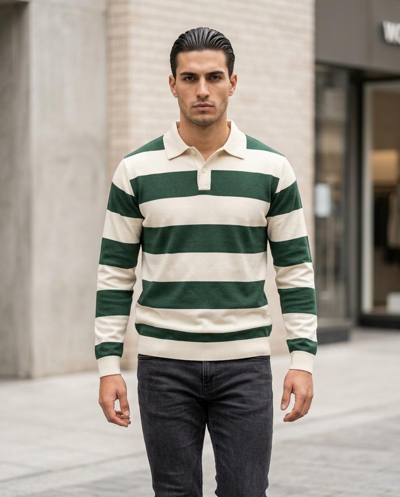Zumieze - Mamel | Striped Collared Sweater Men