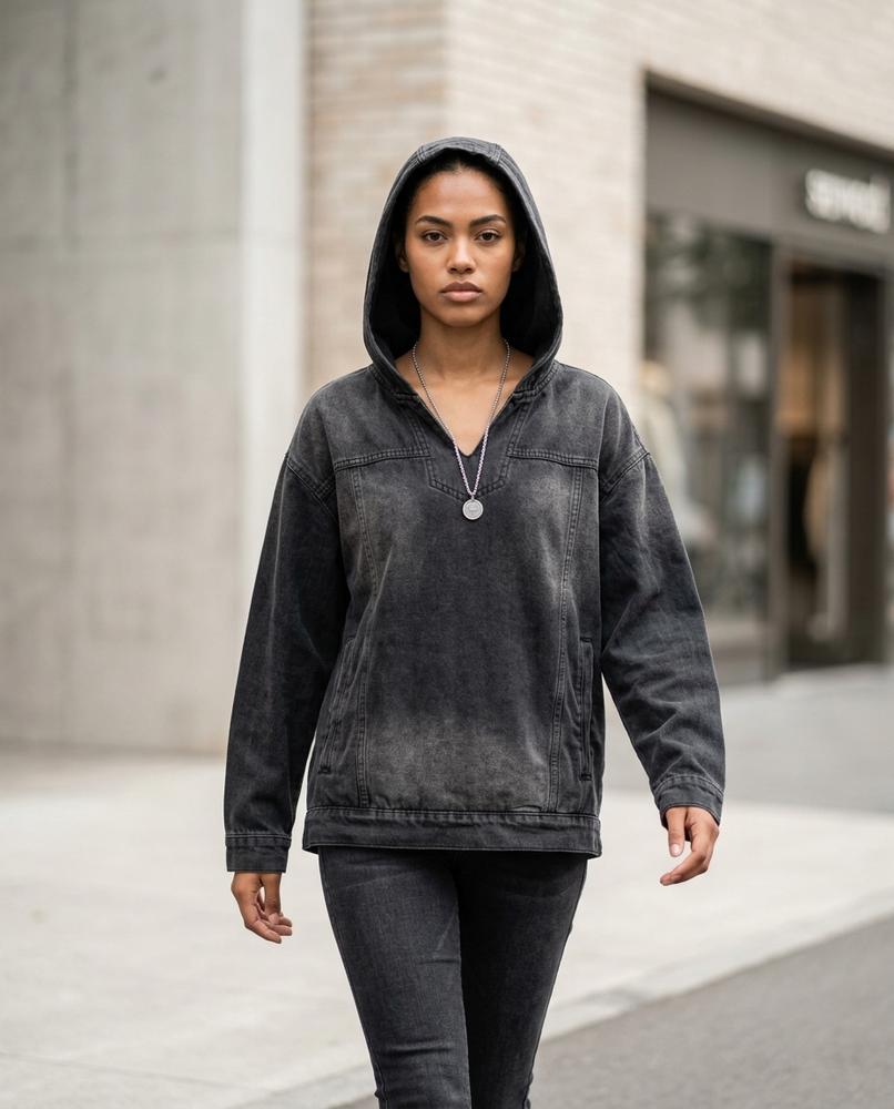 Zumieze - Zasil | Washed Denim Hoodie Unisex