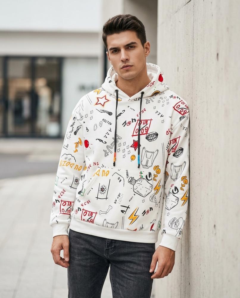 Zumieze - Cozan | Graphic-Print Hooded Hoodie Men