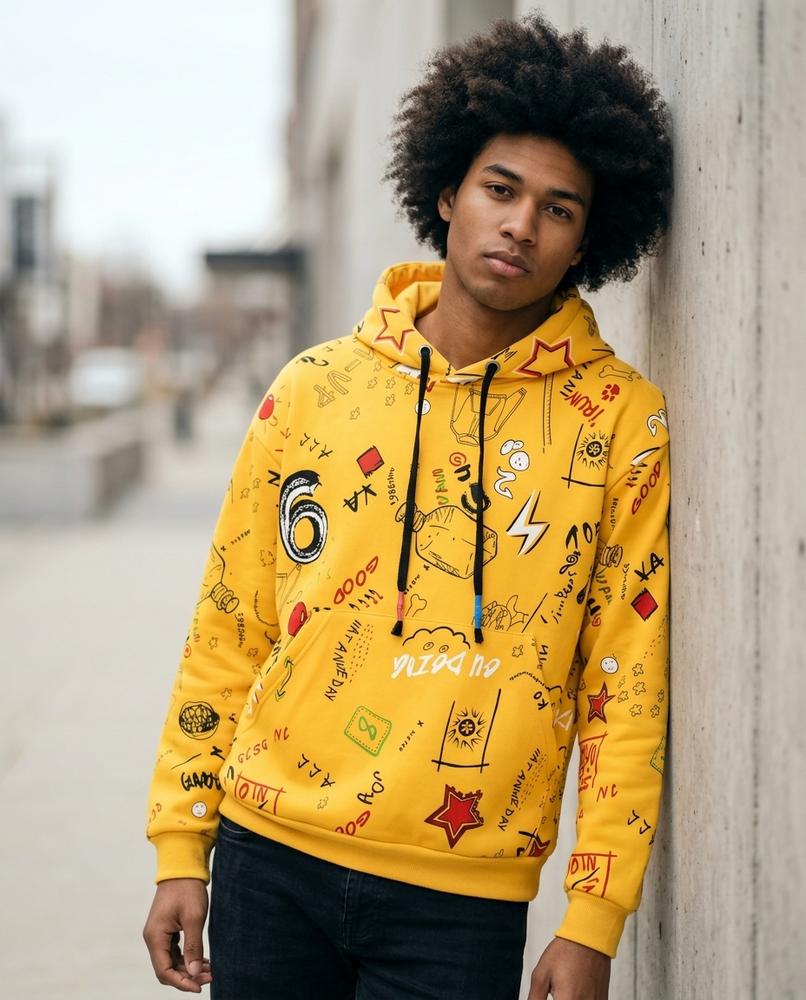Zumieze - Cozan | Graphic-Print Hooded Hoodie Men