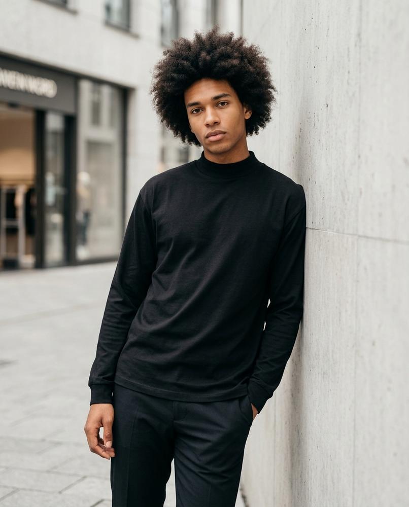Zumieze - Niken | Mock Neck Long-Sleeved T-Shirt Men