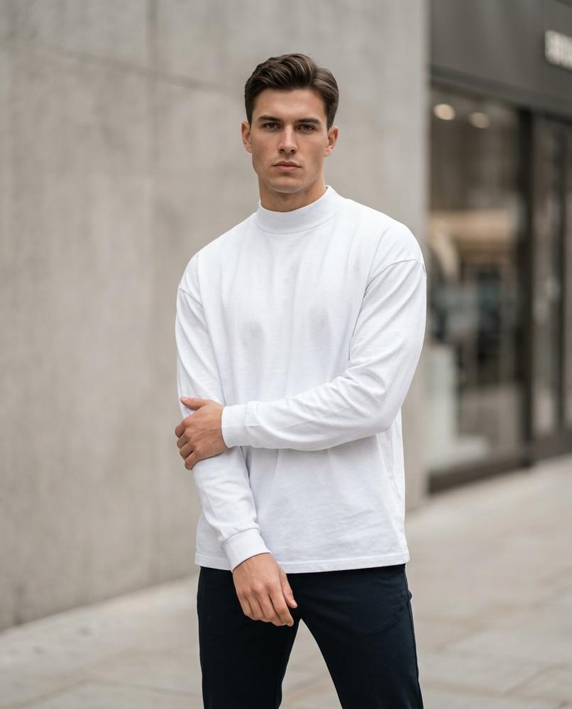 Zumieze - Niken | Mock Neck Long-Sleeved T-Shirt Men