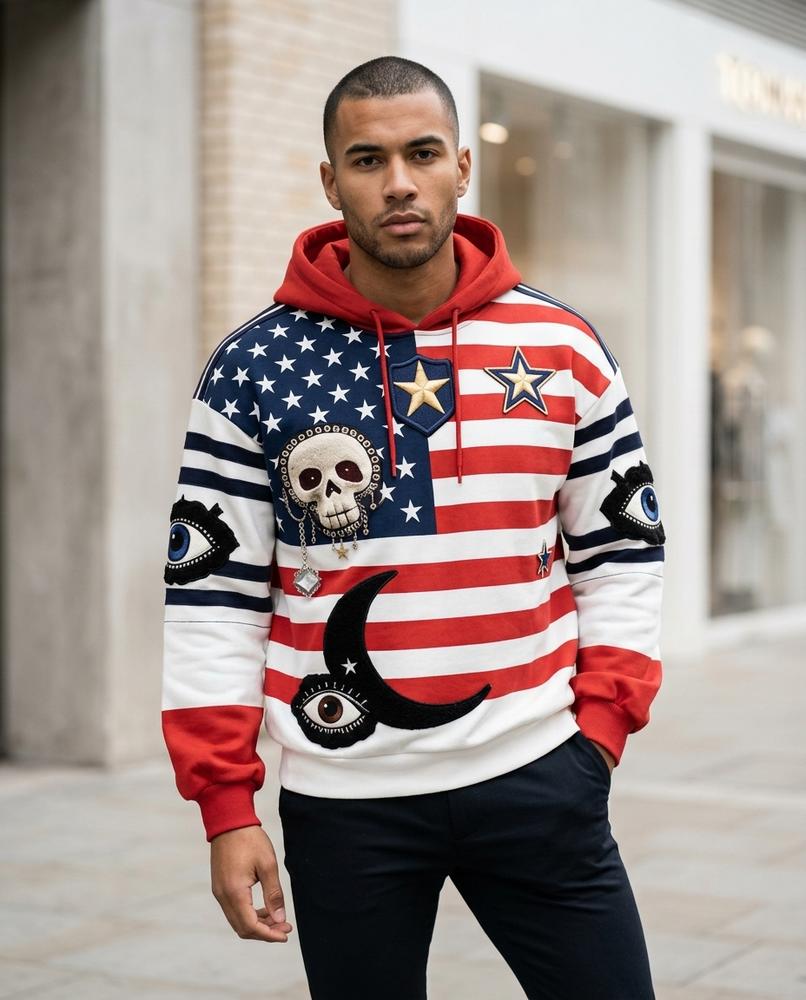 Zumieze - Mamer | Multi-Colored Appliquéd Hoodie Men
