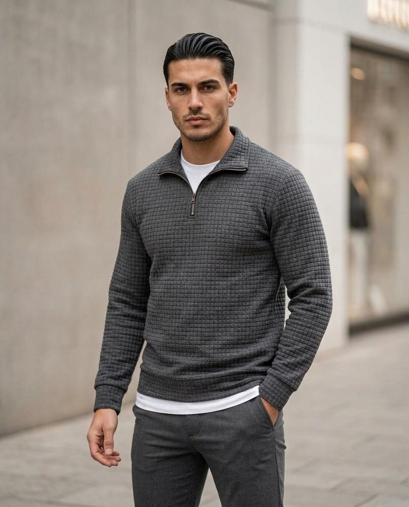 Zumieze - Timir | Textured Quarter-Zip Sweater Men
