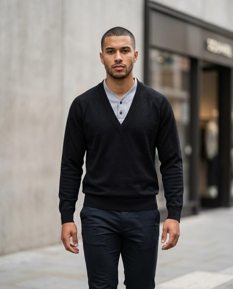 Zumieze - Vevel | V-Neck Fine-Knit Sweater Men