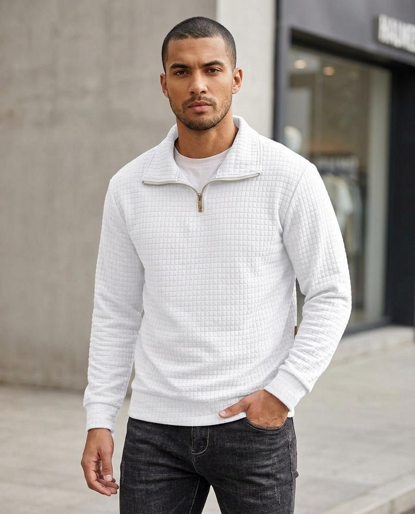 Zumieze - Timir | Textured Quarter-Zip Sweater Men