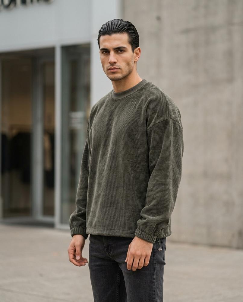 Zumieze - Romin | Corduroy Relaxed-Fit Sweatshirt Men