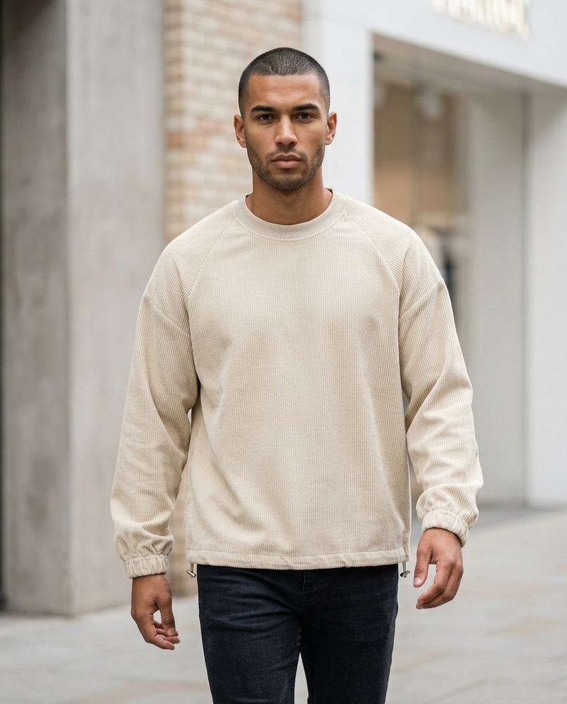 Zumieze - Romin | Corduroy Relaxed-Fit Sweatshirt Men