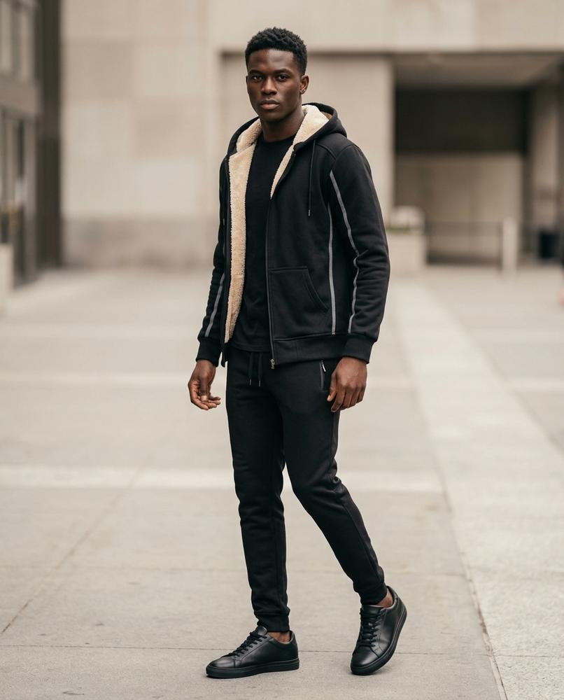 Zumieze - Varel | Sherpa-Lined Zip-Up Hoodie Men