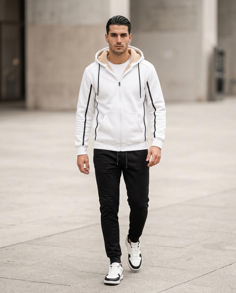 Zumieze - Varel | Sherpa-Lined Zip-Up Hoodie Men