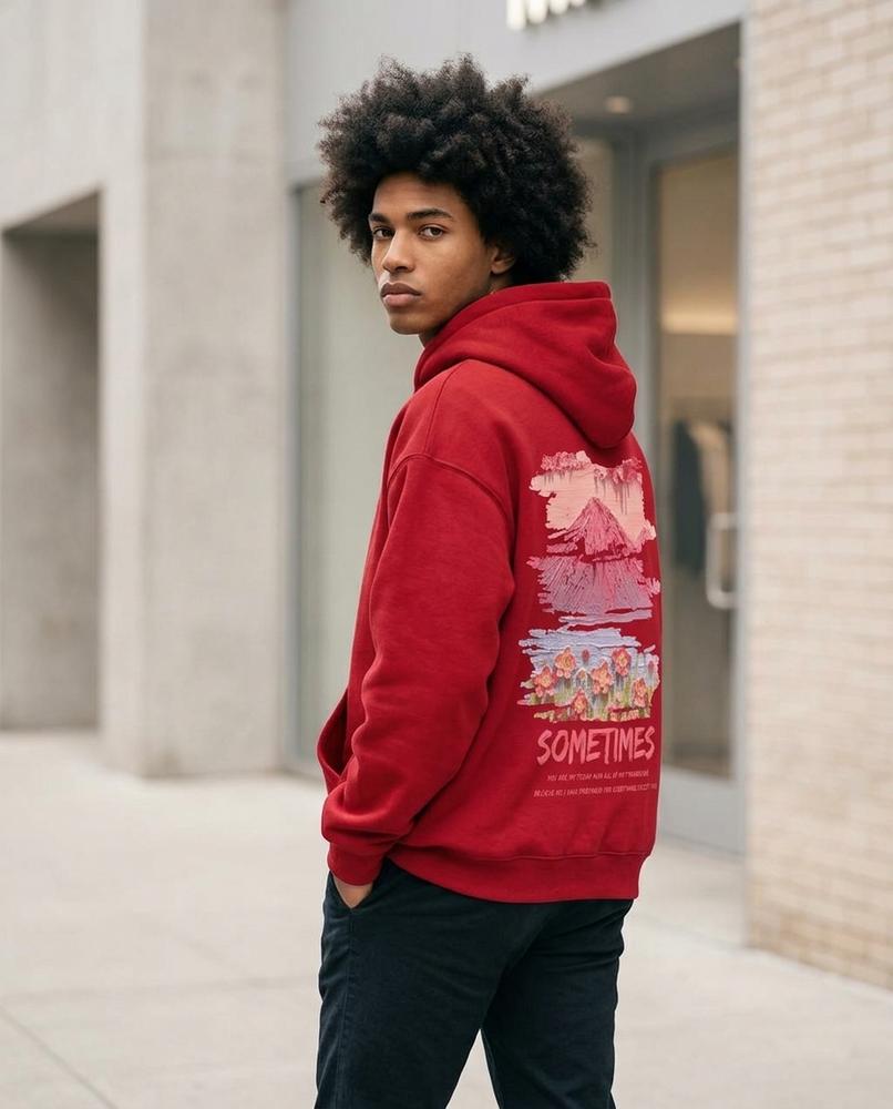 Zumieze - Zasen | Printed Loose-Fit Hoodie Men