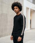 Zumieze - Neven | Waffle-Knit Striped-Sleeve Sweater Men
