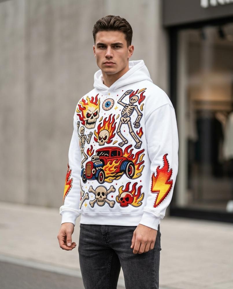 Zumieze - Rosan | Graphic Embroidered Hoodie Men