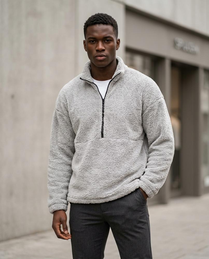 Zumieze - Lesil | Fleece Quarter-Zip Sweater Men