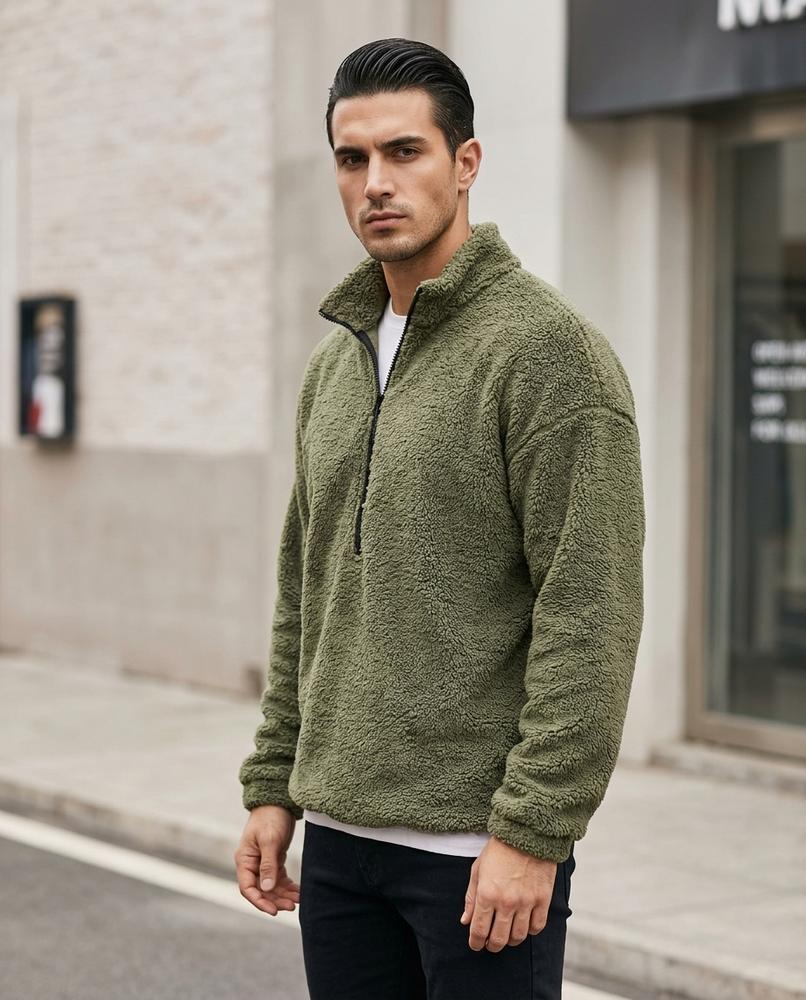 Zumieze - Lesil | Fleece Quarter-Zip Sweater Men