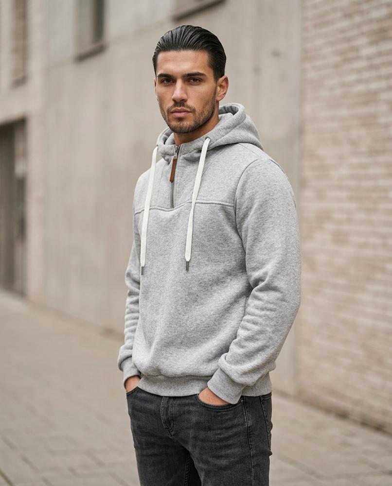 Zumieze - Rimor | Half-Zip Fleece-Lined Hoodie Men