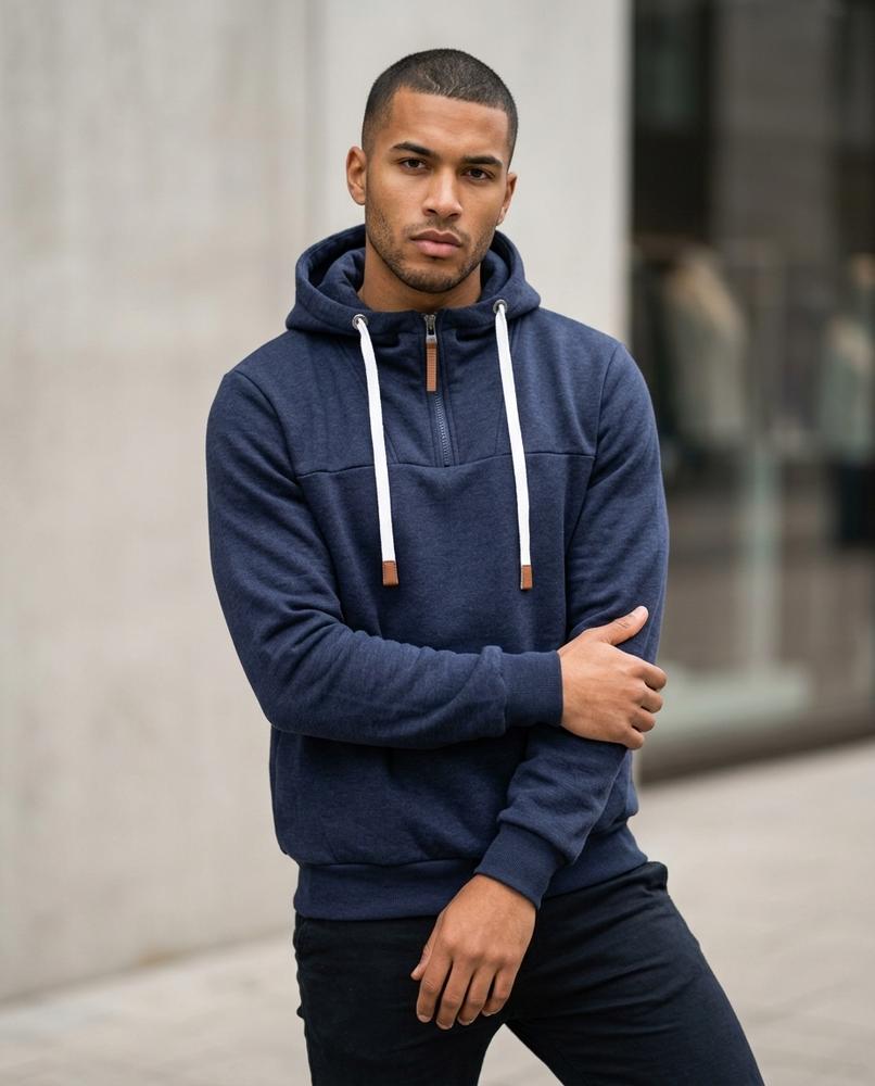 Zumieze - Rimor | Half-Zip Fleece-Lined Hoodie Men