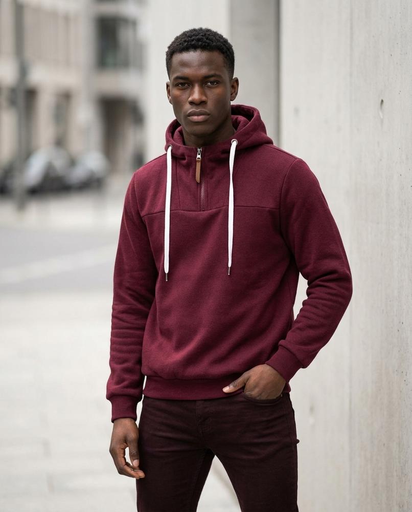 Zumieze - Rimor | Half-Zip Fleece-Lined Hoodie Men