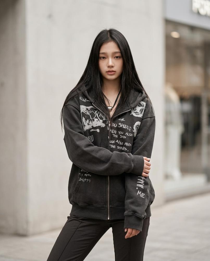 Zumieze - Zeral | Zip-Up Printed Hoodie Unisex