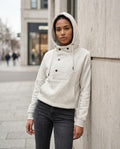 Zumieze - Nemon | Button-Neck Heathered Hoodie Women