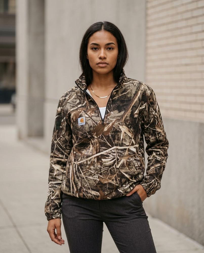 Zumieze - Arsel | Quarter-Zip Camouflage-Patterned Sweatshirt Women
