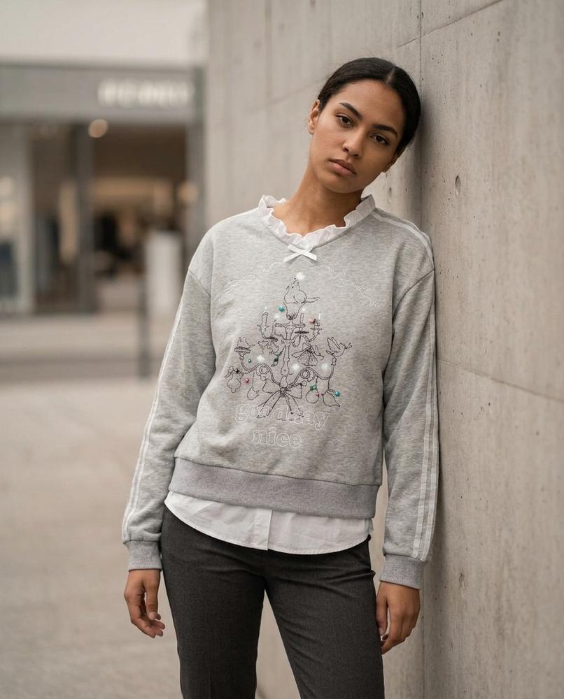 Zumieze - Lovel | Embroidered Ruffled Sweatshirt Women