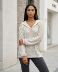 Zumieze - Notal | Sequin-Embellished Relaxed-Fit Hoodie Women